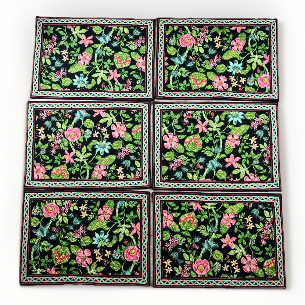 Vera Bradley Placemats Retired Botanica‎ Set of Six (6) Place Mats